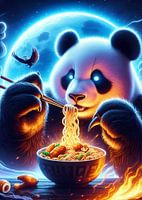 Panda mangeant des nouilles