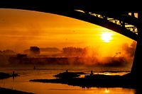 Fog patches Waal at Nijmegen