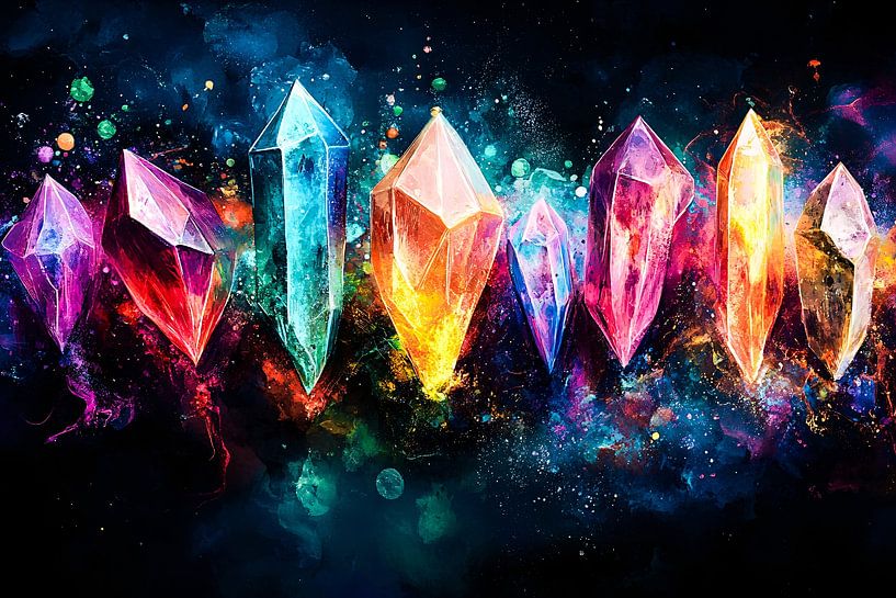 Bunte abstrakte Kristallkunst von Imperial Art House