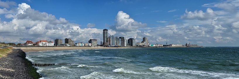 Panorama Skyline et Beach Boulevard Vlissingen par Zeeland op Foto