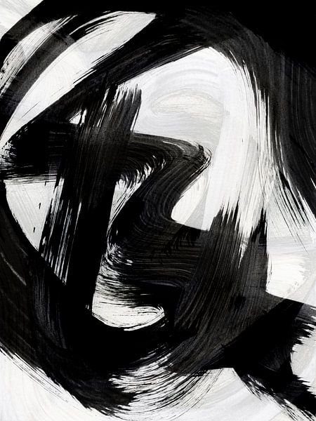 Coups de pinceau 19 | Expressionnisme en noir et blanc par Menega Sabidussi