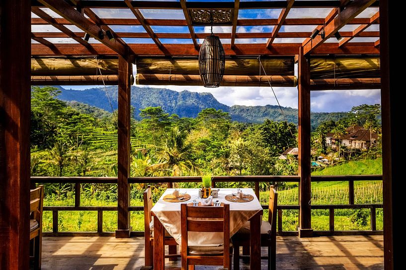Table dans les rizières en terrasse Siedemen Bali par Fotos by Jan Wehnert