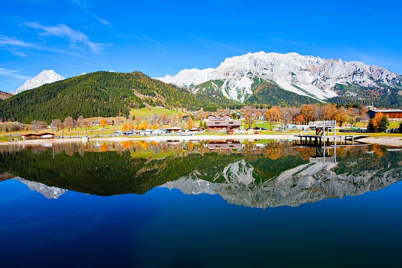 The bathing lake in Ramsau am Dachstein by Christa Kramer