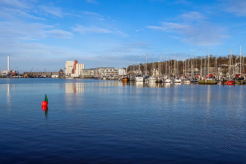 View of the historic harbour of Flensburg with some ships by MPfoto71