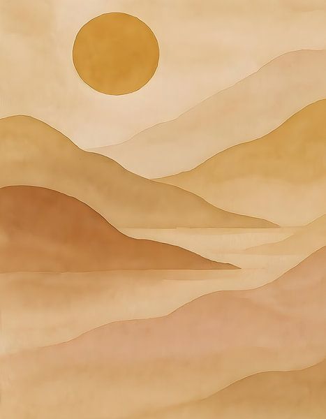 Montagnes du Japandi et soleil debout par FoXo Art