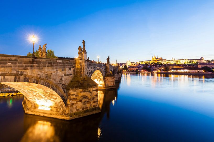 Charles Bridge and Prague Castle in Prague by Werner Dieterich