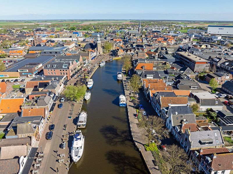 Luftaufnahme der historischen Stadt Lemmer in Friesland, Niederlande von Eye on You