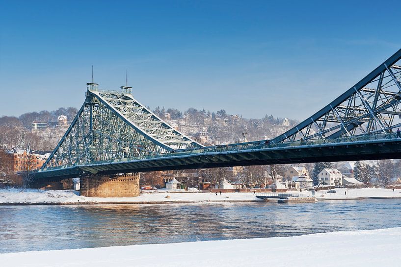 Elbe Bridge &quot;Blue Wonder&quot;, Dresden by Gunter Kirsch