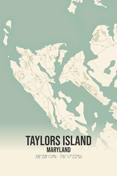 Carte ancienne de Taylors Island (Maryland), USA. par Affiches de lieux