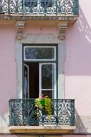 Window with balcony in Lisbon, Portugal