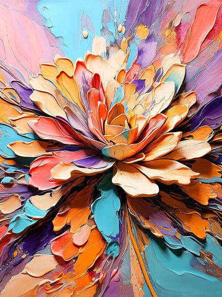 Abstrakte Lotosblumenmalerei von TOAN TRAN