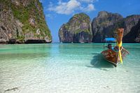 Maya bay Thailand avec bateau à longue queue