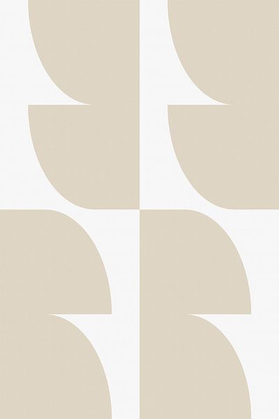 Moderne abstracte minimalistische geometrische vormen in beige en wit 10 van Dina Dankers