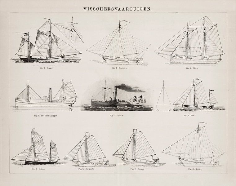 Vintage image Fishing boats by Studio Wunderkammer