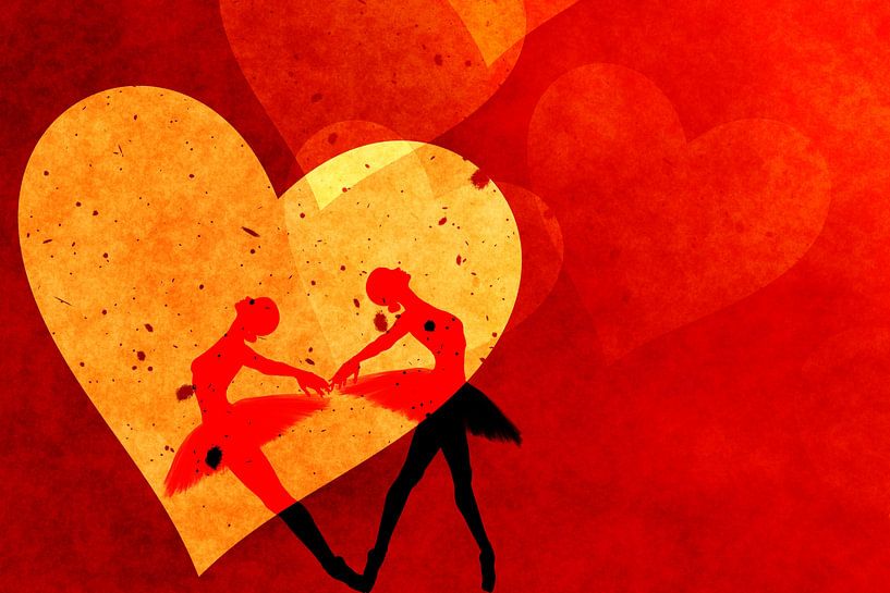 Liebe dargestellt von zwei Ballerinen&#039;s von Arjen Roos