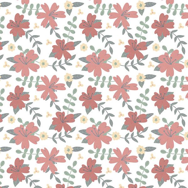 Orchidée rouge dans la jungle - fleurs tropicales par Studio Hinte