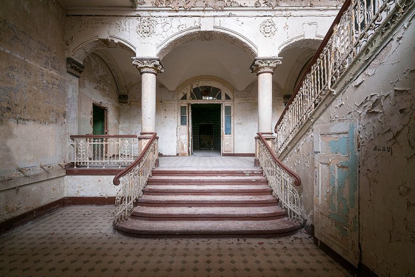 Grand Abandoned Staircase in Beelitz. by Roman Robroek - Photos of Abandoned Buildings