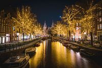 Splendeur hivernale sur le Spiegelgracht : Amsterdam dans l'esprit de Noël