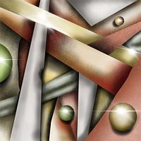 Moderne Kunst - Steampunk mit goldenen Kugeln