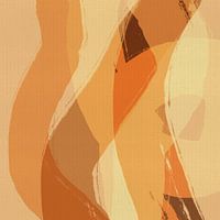 Peinture abstraite jaune et terre cuite chaude