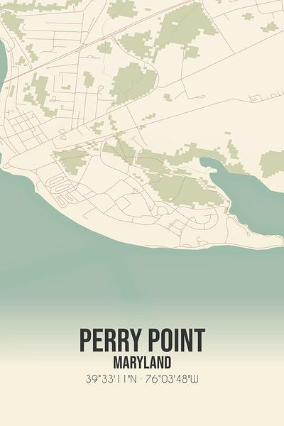 Alte Karte von Perry Point (Maryland), USA. von Ortsdrucke