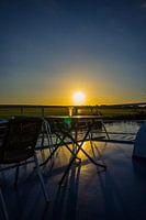 Biertje bij zonsondergang