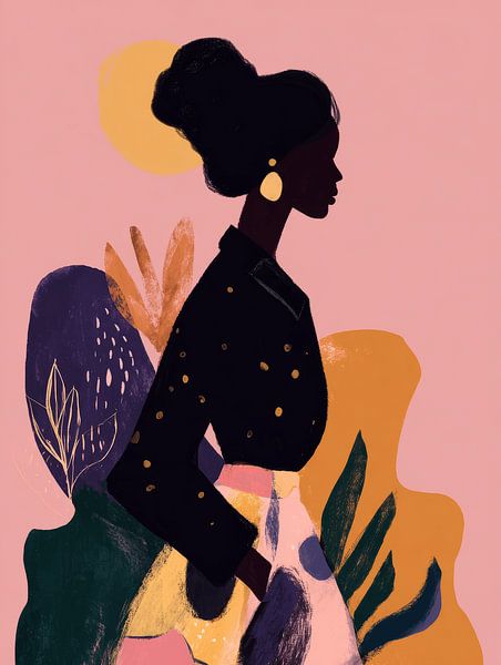 Portrait de profil coloré par Studio Allee