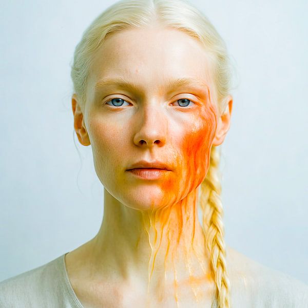 L'éveil du feu - Quand le silence rencontre l'incandescence et que la peau devient la toile d'une transformation intérieure par Klaus Tesching - Art-AI