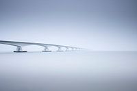 Zeeland Bridge on a foggy day.
