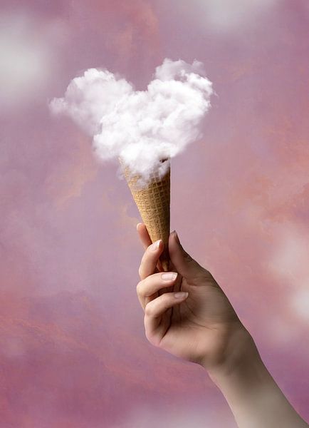 I heart Ice Cream - Eistüte mit Wolke in Form eines Herzens von Misty Melodies