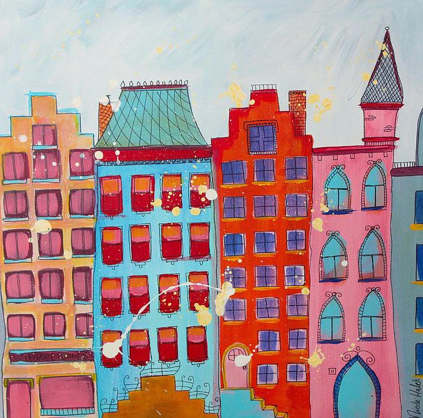 Grachtenhäuser aus Amsterdam von Nicole Habets