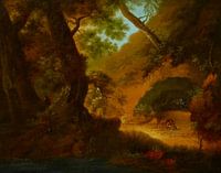 Wölfe im Wald vor einer Höhle - Caspar David Friedrich