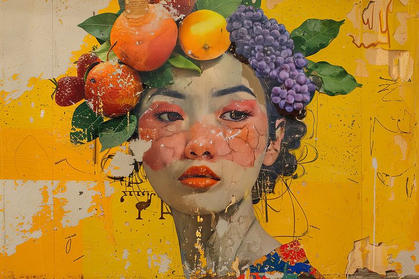 Portrait japonais avec fruits par Egon Zitter