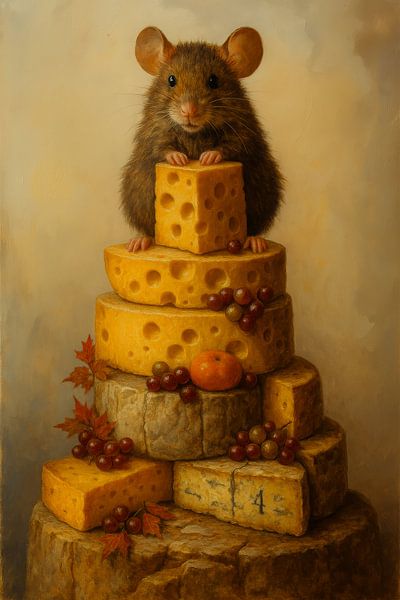 Kaasfeest met muis – een speels stilleven vol charme van But First Framing