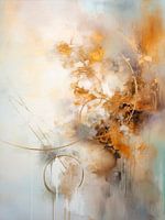 Abstrakte minimalistische Malerei in Herbstfarben – warme Erdtöne und organische Ruhe