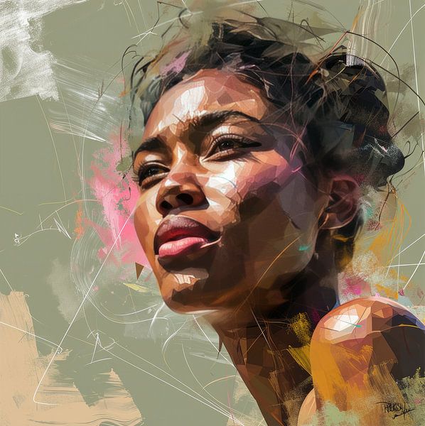 Porträt &quot; Afrikanische Frau in Harmony VII &quot; von René van den Berg