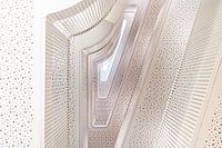 Looking up at a stairwell in a flat block