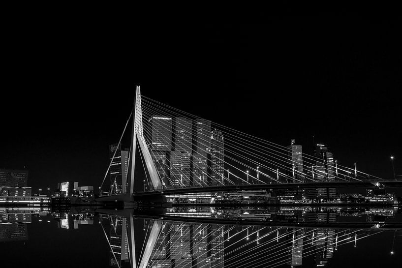 De Erasmusbrug in Rotterdam in spiegelstijl von ABPhotography