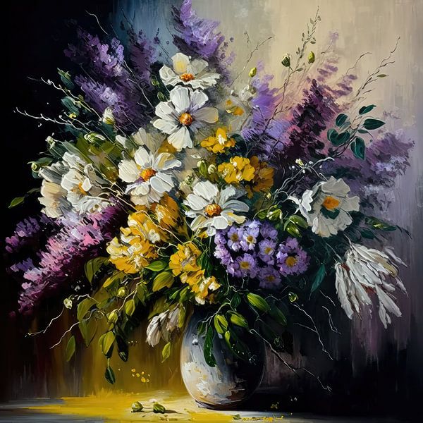 Stilleven van een bos bloemen van Bert Nijholt