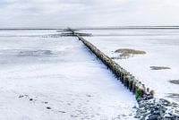 Ijs en sneeuw op het wad