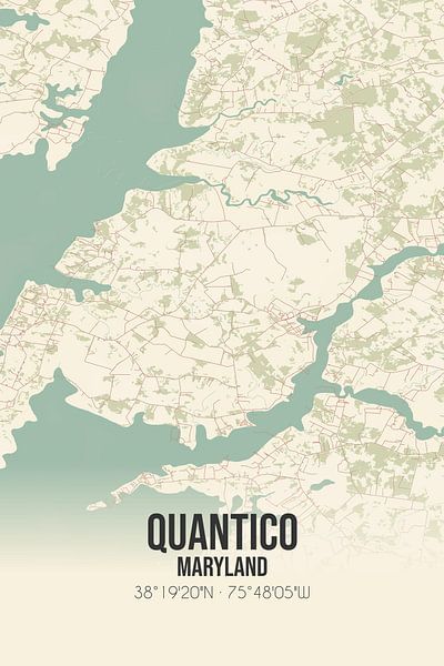 Carte ancienne de Quantico (Maryland), USA. par Affiches de lieux