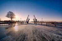 Winter evening at Kinderdijk - Old Drawbridge