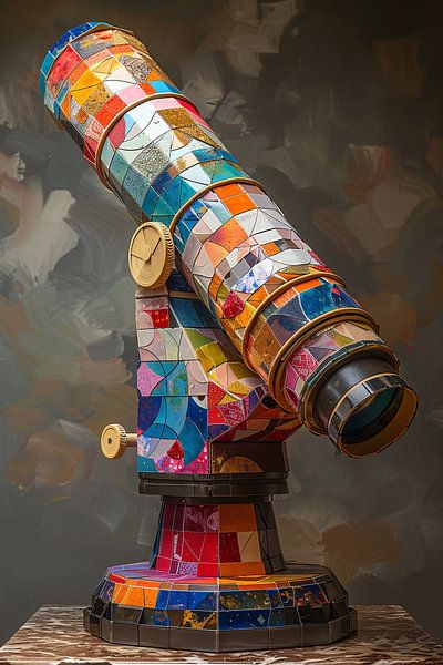 Colourful Pop Art Telescope on Tripod by Art & Soul Creations