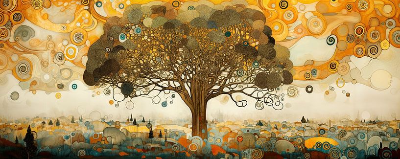 Abstrakte Landschaft | Abstrakte Natur von Abstraktes Gemälde