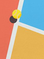 Minimal Art Vintage Tennisball Feld