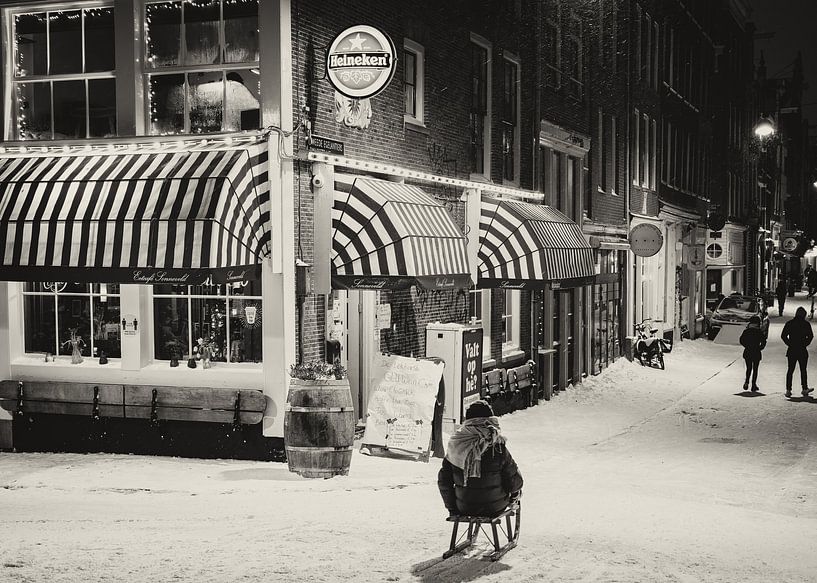 Winterabend im Jordaan von Tom Elst