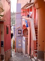 Rue rose Procida Italie