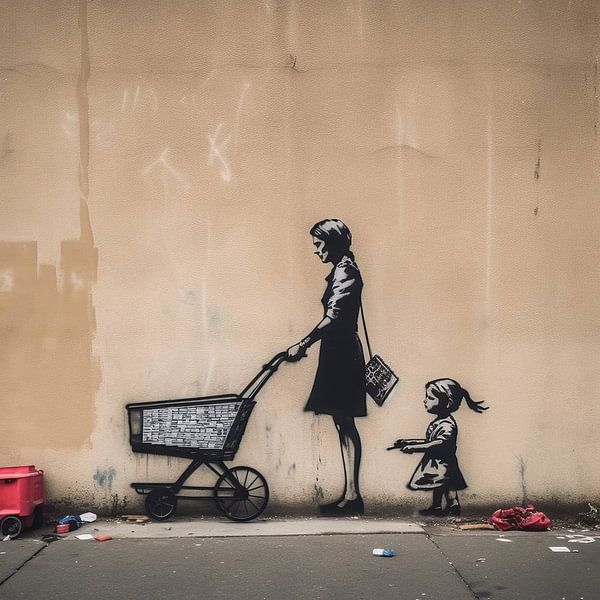 Wandkunst | Banksy-Stil | Graffiti von Blickfänger Gemälde