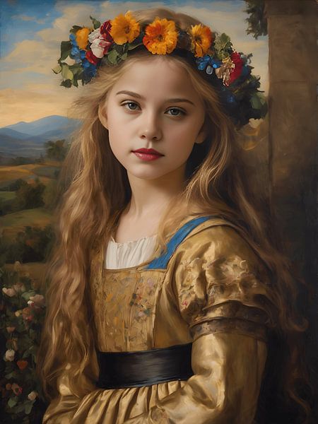 The blonde girl with the wreath by Jolique Arte