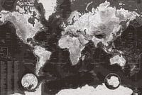 Carte du Monde ambiance WHITE & BLACK (mise à jour 2025)